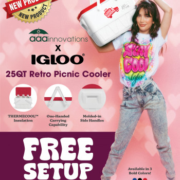 FREE SETUP 25QT Retro Picnic Cooler